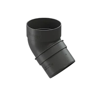 Колено трубы d-80 мм 45 гр ПВХ Döcke Standard серое RAL 7024