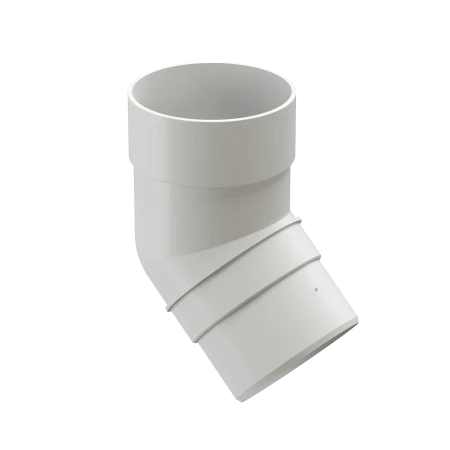 Колено трубы d-85 мм 45 гр ПВХ Döcke Premium пломбир RAL 9003