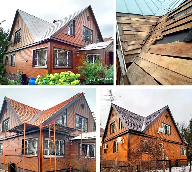 Завершённая крыша с металлочерепицей GrandLine Classic RAL 8017