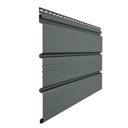 Виниловый софит Döcke T4 Premium с частичной перфорацией графит (Ral 7024)