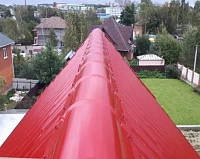 Готовая кровля из металлочерепицы Металл Профиль Ламонтерра вид сверху