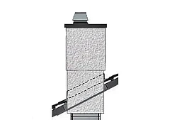 Готовые решения отделки над кровлей Schiedel Uni Комлект удлинения UraTOP  одноходовой с вентканалом 1 пм