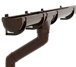 Комплект пластикового водостока d-135/90 мм ГрандЛайн Дизайн шоколадный RAL 8017