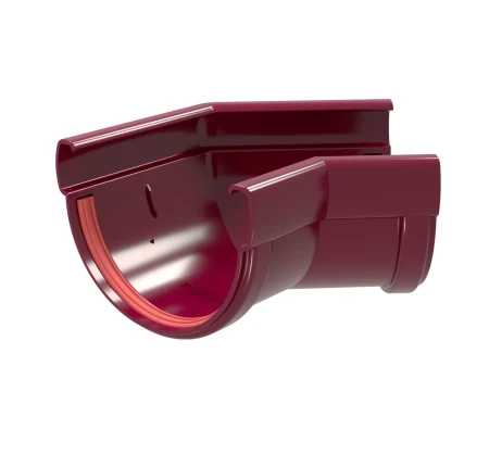 Угол желоба универсальный d-135 мм 135 гр ПВХ Grand Line Дизайн бордо RAL 3005