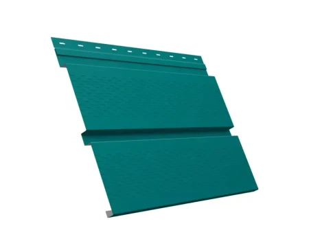 Металлический софит Grand Line Квадро Брус Satin 0,5 с полной перфорацией Ral 5021