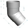 Колено трубы d-85 мм 45° ПВХ Döcke Premium   фото