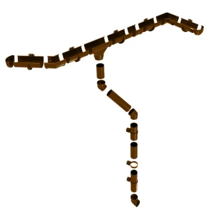 Желоб полукруглый ПВХ d-135 мм 3 м Grand Line Дизайн коричневый RR 32