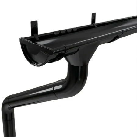 Комплект металлического водостока ГрандЛайн GL PU d-125x90 мм 6 м/3 м Полиуретан RAL 9005   фото