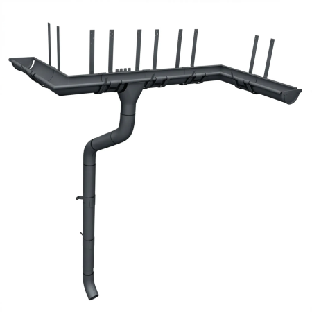 Комплект металлического водостока ГрандЛайн GL PE Matt d-125x90 мм Полиэстер Matt RAL 7024   фото