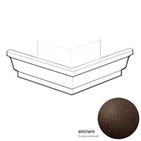 Угол желоба наружный 120x86 мм 90 гр Металл Профиль FORAMINA FREEZE QUADRO Valori двухстороннее 0,7 Brown