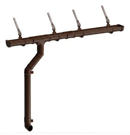 Комплект пластикового водостока d-120x85 мм Döcke Premium каштан RAL 8017   фото