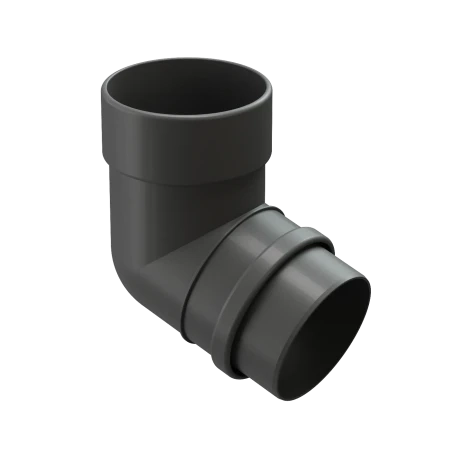 Колено трубы d-100 мм 72 гр ПВХ Döcke Lux графит RAL 7024