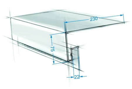 Планка приоконная широкая 7/8'' Grand Line (белая)