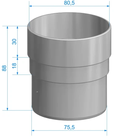 Соединитель трубы (муфта) d-80 мм ПВХ Döcke Standard   фото