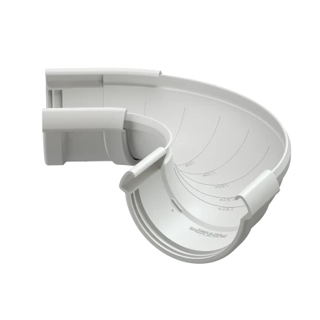 Угол желоба регулируемый d-141 мм 90-160 гр ПВХ Döcke Lux пломбир RAL 9003