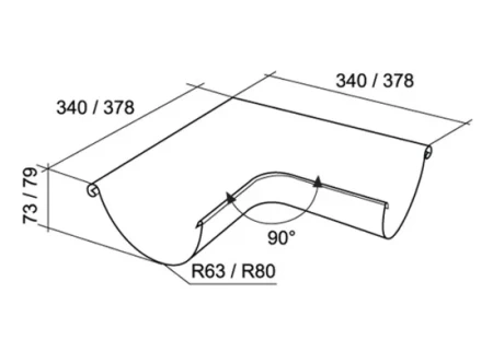 Угол желоба наружный d-125 мм 90° Grand Line Полиуретан 0,6   фото