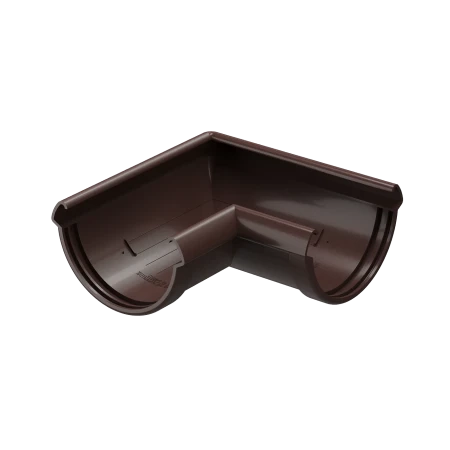 Угол желоба универсальный d-141 мм 90 гр ПВХ Döcke Lux шоколад RAL 8019