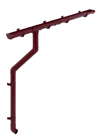 Комплект пластикового водостока d-120/90 мм ГрандЛайн Классика бордо RAL 3005   фото