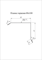 Планка торцевая Grand Line 80x100 Drap 0,45