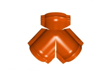 Тройник Y конька полукруглого Grand Line 0,45 Полиэстер цвет RAL 2004