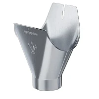 Воронка желоба выпускная d-125x90 мм Аквасистем Премиум 0,5 Оцинкованная