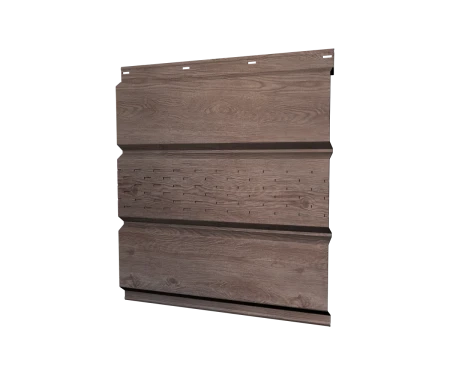 Металлический софит Grand Line Print Elite 0,45 с частичной перфорацией White Wood