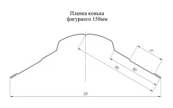 Планка конька фигурного Grand Line 150x150 Satin 0,5