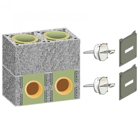 Комплект шибера для двухходового дымохода Schiedel Uni без вентканала Ø-200/200 мм (2 задвижки)