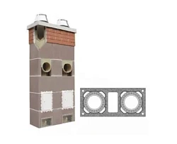 Двухходовые дымоходы с вентканалом Schiedel Uni Готовый комплект двухходового дымохода  10 пм, с вентканалом