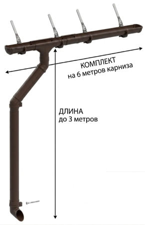 Комплект пластикового водостока d-141x100 мм Döcke lux шоколад RAL 8019   фото