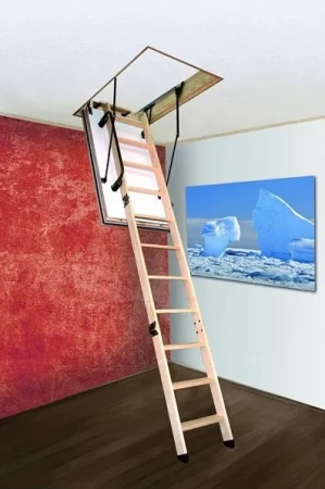 Чердачная люк-лестница Oman Складная 3-х секционная противопожарная Polar EI45   фото