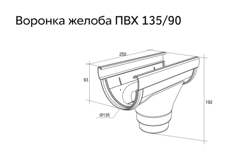 Воронка желоба ПВХ d-135x90 мм Grand Line Дизайн   фото