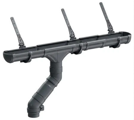 Комплект пластикового водостока d-141x100 мм Döcke lux графит RAL 7024   фото