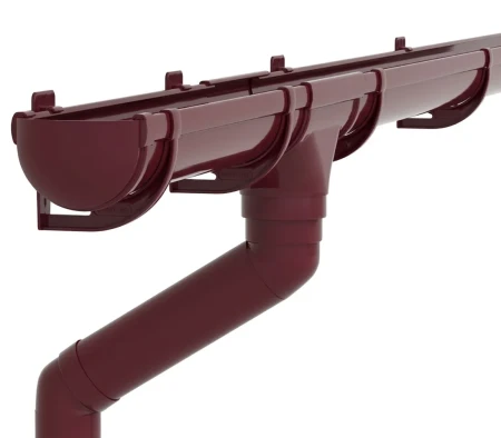 Комплект пластикового водостока d-135/90 мм ГрандЛайн Дизайн бордо RAL 3005   фото