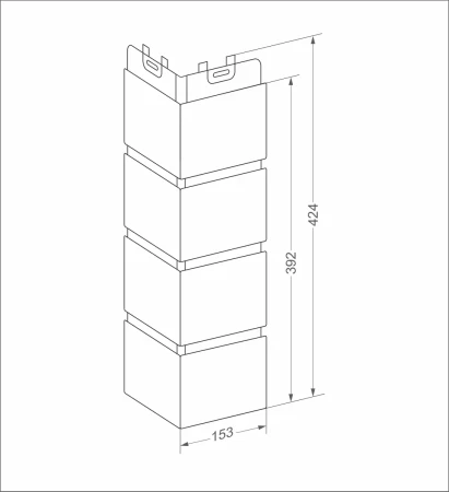 Угол пластиковой фасадной панели Grand Line Колотый камень Classic (графит)