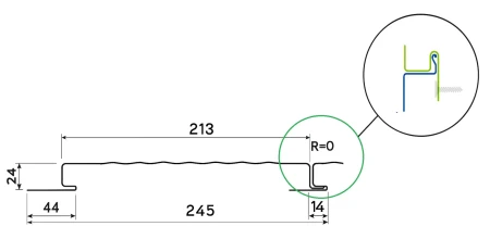 Линеарные панели Металл Профиль Линеарная панель  Primepanel-О-В 24х213 мм без руста Оцинкованная 0,7   фото