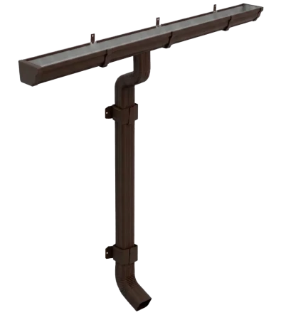 Комплект металлического водостока Металл Профиль Бюджет 120x86 мм 6 м/3 м Полиэстер RR 32   фото