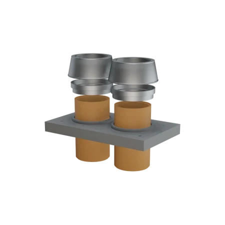 Верхний комплект Schiedel Uni двухходовой без вентканала (под изоляцию 5 см) Ø-160/180 мм