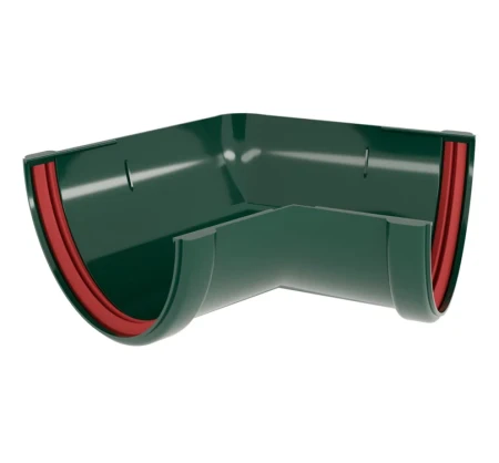 Угол желоба универсальный d-120 мм 135 гр ПВХ Grand Line Классика зеленый RAL 6005