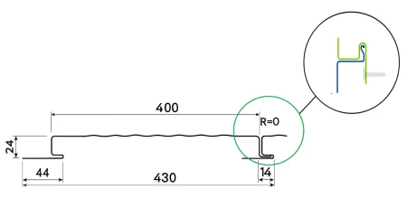 Линеарные панели Металл Профиль Линеарная панель  Primepanel-О-В 24х400 мм без руста Полиэстер 0,7   фото