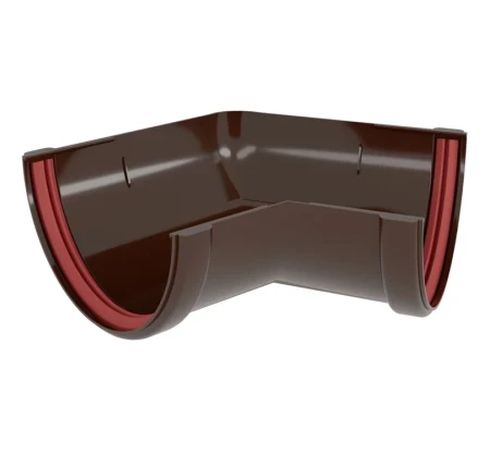 Угол желоба универсальный d-120 мм 135 гр ПВХ Grand Line Классика коричневый RR 32
