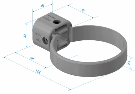 Хомут трубы d-100 мм универсальный ПВХ Döcke Lux   фото Хомут трубы d-100 мм универсальный ПВХ Döcke Lux   фото