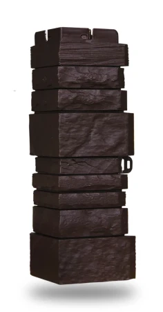 Угол пластиковой фасадной панели Grand Line Сланец Classic (шоколадный)