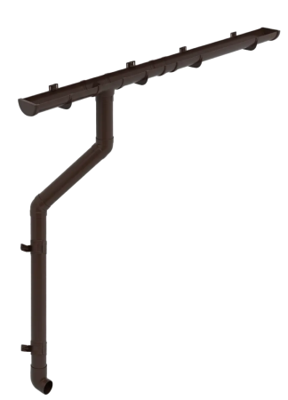 Комплект пластикового водостока d-120/90 мм ГрандЛайн Классика коричневый RR 32   фото