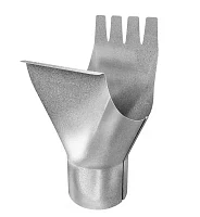 Воронка желоба d-125x90 мм Grand Line GL ZN 0,55 Оцинкованная