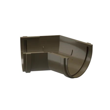 Угол желоба универсальный d-120 мм 135 гр ПВХ Döcke Premium каштан RAL 8017