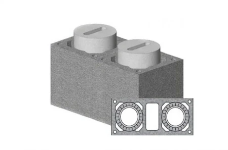 Комплект блок-опора Schiedel Uni 0.33 пм для двухходового дымохода без вентканала Ø-160/160 мм
