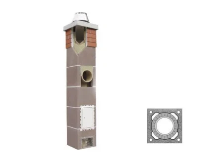 Готовый комплект одноходового дымохода Schiedel Uni 8 пм, Ø-180 мм без вентканала