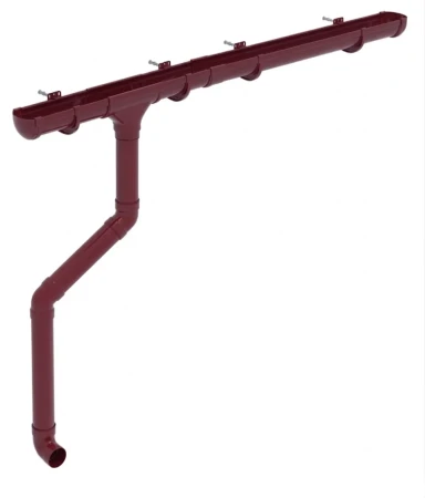 Комплект пластикового водостока d-135/90 мм ГрандЛайн Дизайн бордо RAL 3005   фото