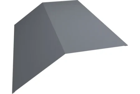 Планка конька плоского Grand Line 145x145 0,45 Полиэстер цвет RAL 9006